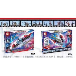 SEMBO 108681 non  ROBOTMAN ROBERTARD DART. bộ đồ chơi xếp lắp ráp ghép mô hình Ultraman ULTRAMAN HEROS Vệ Binh Vũ Trụ Siêu Nhân Điện Quang 518 khối