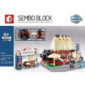 SEMBO 601071 non Lego QUÁN TRÀ bộ đồ chơi xếp lắp ráp ghép mô hình Japanese Street Đường Phố Nhật Bản 348 khối