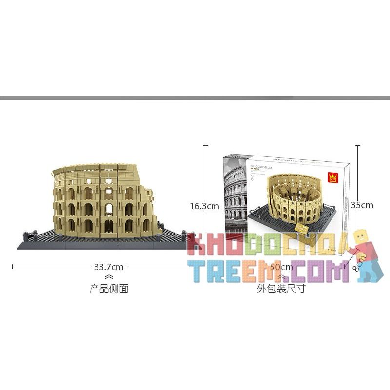 WANGE 5225 non  ĐẤU TRƯỜNG LA MÃ bộ đồ chơi xếp lắp ráp ghép mô hình THE COLOSSEUM OF ROME 1758 khối