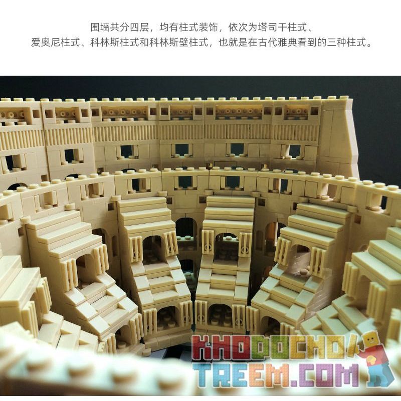 WANGE 5225 non  ĐẤU TRƯỜNG LA MÃ bộ đồ chơi xếp lắp ráp ghép mô hình THE COLOSSEUM OF ROME 1758 khối