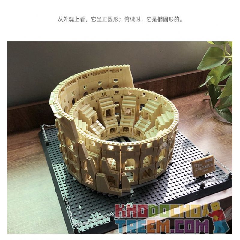 WANGE 5225 non  ĐẤU TRƯỜNG LA MÃ bộ đồ chơi xếp lắp ráp ghép mô hình THE COLOSSEUM OF ROME 1758 khối