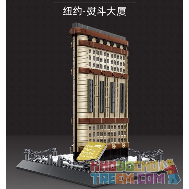 WANGE 4220 non Lego TÒA NHÀ FLATIRON NEW YORK HOA KỲ bộ đồ chơi xếp lắp ráp ghép mô hình THE FLATIRON BUILDING NEW YORK 838 khối