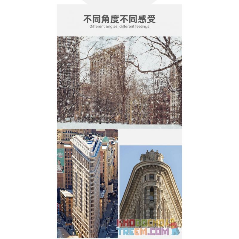 WANGE 4220 non  TÒA NHÀ FLATIRON NEW YORK HOA KỲ bộ đồ chơi xếp lắp ráp ghép mô hình THE FLATIRON BUILDING NEW YORK 838 khối