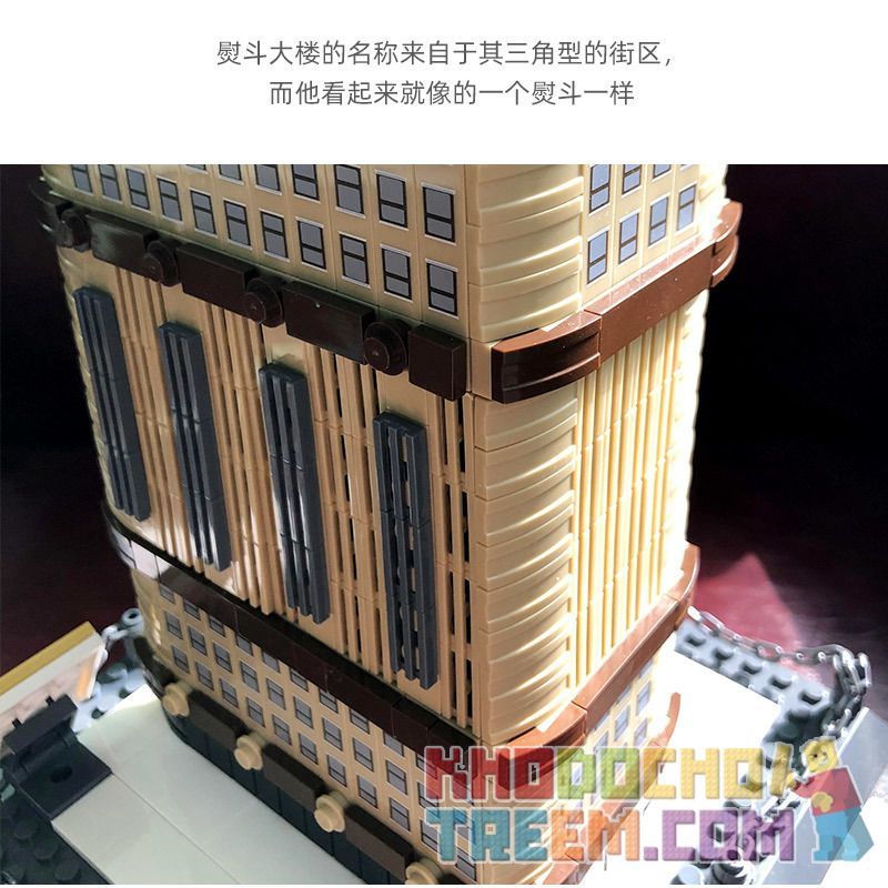 WANGE 4220 non  TÒA NHÀ FLATIRON NEW YORK HOA KỲ bộ đồ chơi xếp lắp ráp ghép mô hình THE FLATIRON BUILDING NEW YORK 838 khối
