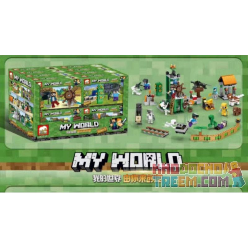 ELEPHANT JX1191 1191 non Lego MINECRAFT 16 MÔ HÌNH bộ đồ chơi xếp lắp ráp ghép mô hình MY WORLD Game Xây Dựng