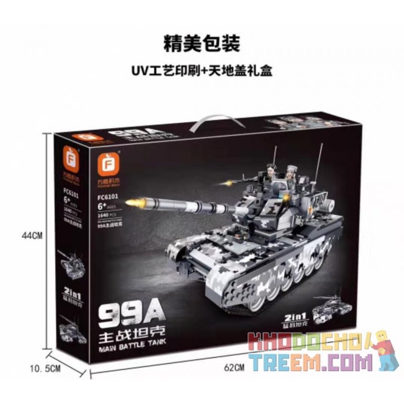 FORANGE FC6101 6101 non  XE TĂNG CHIẾN ĐẤU CHỦ LỰC 99A VOI MA MÚT bộ đồ chơi xếp lắp ráp ghép mô hình Military Army 99A MAIN BATTLE TANK Quân Sự Bộ Đội 1640 khối