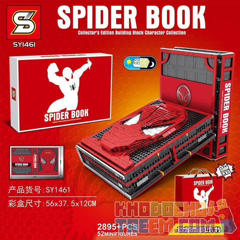 SHENG YUAN SY SY1461 1461 non Lego SÁCH ẤN BẢN CỦA NGƯỜI SƯU TẬP bộ đồ chơi xếp lắp ráp ghép mô hình Super Heroes SPIDER BOOK Siêu Nhân Anh Hùng 2895 khối
