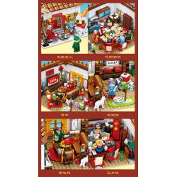 PanlosBrick 610009 Panlos Brick 610009 non  BỮA TỐI ĐÊM GIAO THỪA bộ đồ chơi xếp lắp ráp ghép mô hình 1559 khối