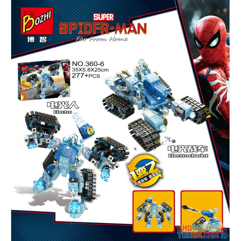 BOZHI 360-6 non Lego NGƯỜI ĐIỆN CHẾ TẠO BÚP BÊ XE NGỰA bộ đồ chơi xếp lắp ráp ghép mô hình Super Heroes Siêu Nhân Anh Hùng 277 khối