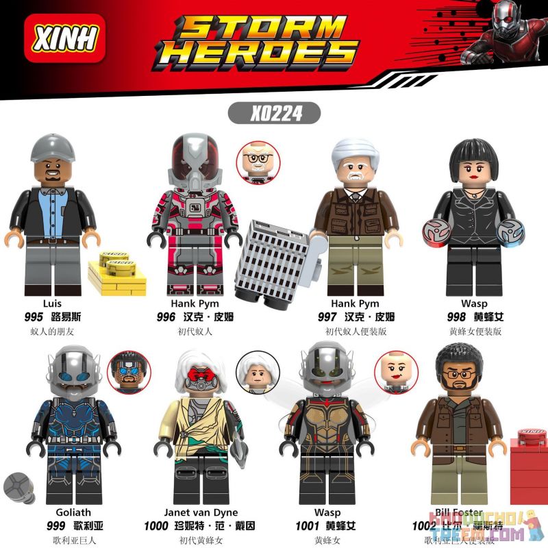 XINH X0224 0224 995 996 997 998 999 1000 1001 1002 non Lego THẾ HỆ ANT-MAN ĐẦU TIÊN bộ đồ chơi xếp lắp ráp ghép mô hình Super Heroes Siêu Nhân Anh Hùng