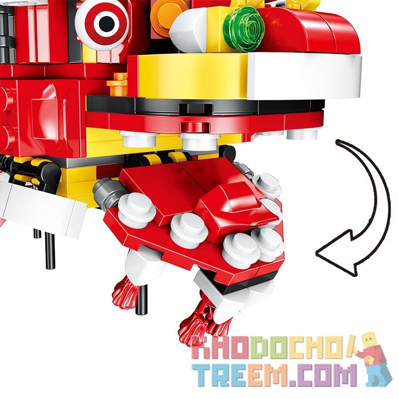 ZHEGAO QL0956 0956 non  MÚA SƯ TỬ bộ đồ chơi xếp lắp ráp ghép mô hình Seasonal HEPPY NEW YEAR Mùa Lễ Hội 423 khối