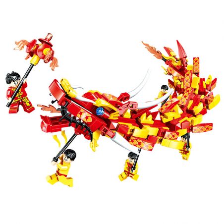 ZHEGAO QL0955 0955 non  MÚA RỒNG bộ đồ chơi xếp lắp ráp ghép mô hình Seasonal HEPPY NEW YEAR Mùa Lễ Hội 441 khối