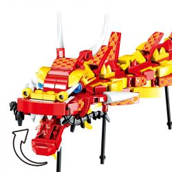 ZHEGAO QL0955 0955 non  MÚA RỒNG bộ đồ chơi xếp lắp ráp ghép mô hình Seasonal HEPPY NEW YEAR Mùa Lễ Hội 441 khối