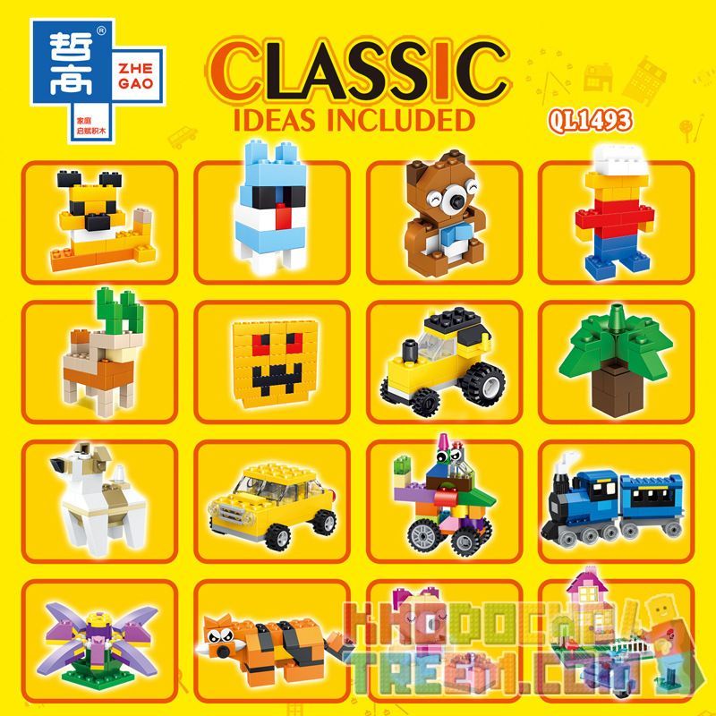 ZHEGAO QL1493 1493 non  LẮP RÁP MIỄN PHÍ CÁC BỘ PHẬN CƠ BẢN SÁNG TẠO TỰ LÀM NHỎ bộ đồ chơi xếp lắp ráp ghép mô hình Classic CLASSIC IDEAS INCLUDED Cổ Điển 200 khối