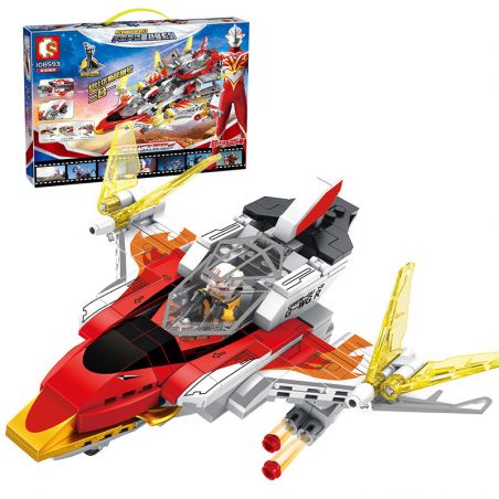 SEMBO 108593 non  GUYS BAY SỐ CÁNH bộ đồ chơi xếp lắp ráp ghép mô hình Ultraman ULTRAMAN HEROES Vệ Binh Vũ Trụ Siêu Nhân Điện Quang 462 khối