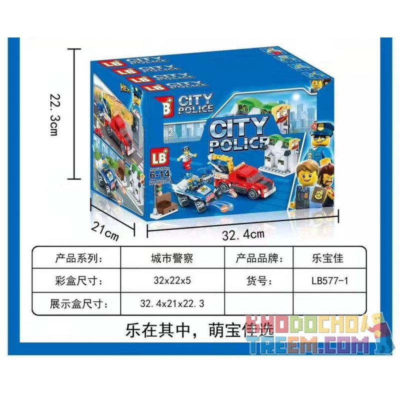 LB LB+ LB577-1 577-1 non  CÔNG AN TP 4 LOẠI bộ đồ chơi xếp lắp ráp ghép mô hình City Thành Phố 745 khối