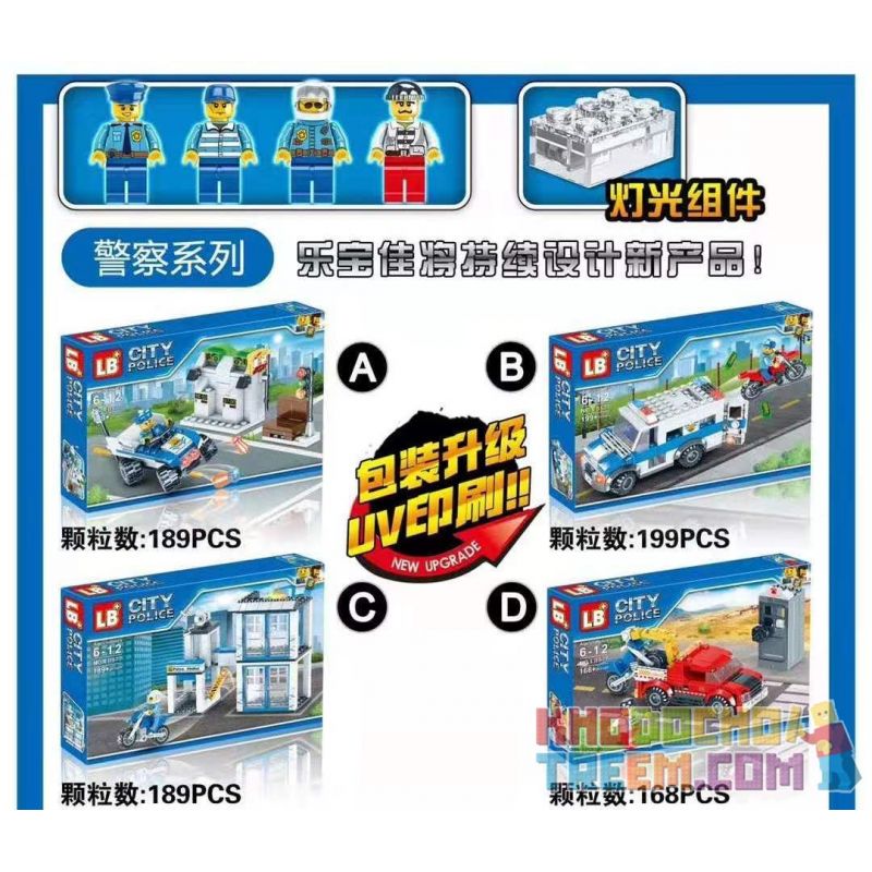 LB LB+ LB577-1 577-1 non  CÔNG AN TP 4 LOẠI bộ đồ chơi xếp lắp ráp ghép mô hình City Thành Phố 745 khối
