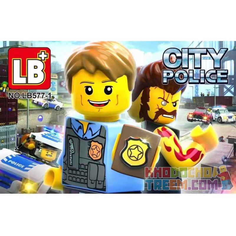 LB LB+ LB577-1 577-1 non  CÔNG AN TP 4 LOẠI bộ đồ chơi xếp lắp ráp ghép mô hình City Thành Phố 745 khối
