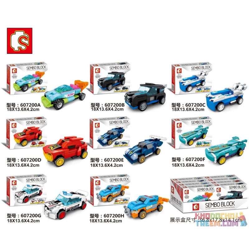 SEMBO 607200 non Lego HOT WHEELS RACING 8 MÔ HÌNH bộ đồ chơi xếp lắp ráp ghép mô hình Speed Champions Racing Cars Đua Xe Công Thức 613 khối