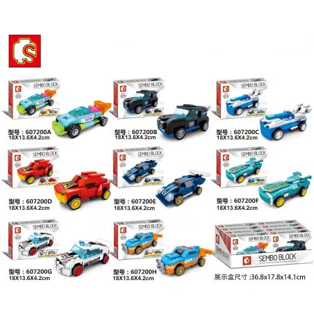 SEMBO 607200 non  HOT WHEELS RACING 8 MÔ HÌNH bộ đồ chơi xếp lắp ráp ghép mô hình Speed Champions Racing Cars Đua Xe Công Thức 613 khối