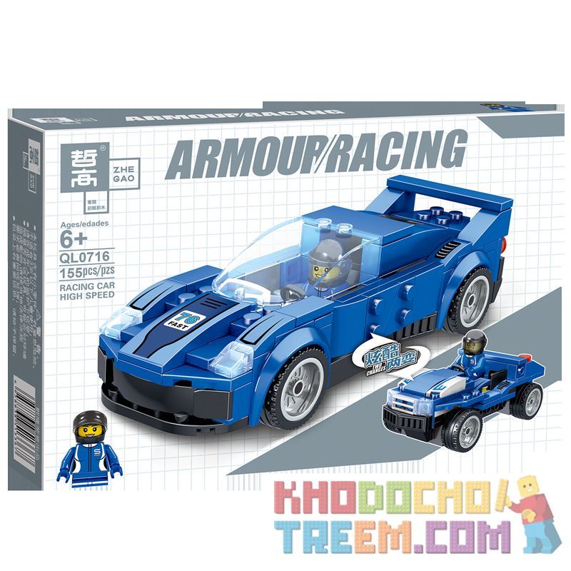 ZHEGAO QL0714 0714 QL0715 0715 QL0716 0716 QL0717 0717 non  4 MÔ HÌNH bộ đồ chơi xếp lắp ráp ghép mô hình Armour Racing Đua Xe Vũ Trang 619 khối