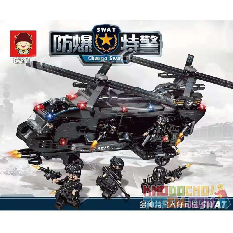 RUIZHI BEE 11013 non  XE CHUYÊN CHỞ PHÒNG NỔ CỦA CẢNH SÁT bộ đồ chơi xếp lắp ráp ghép mô hình Swat Special Force Đặc Nhiệm 784 khối
