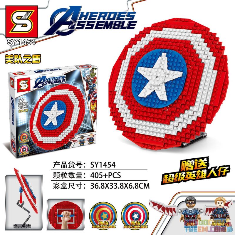 SHENG YUAN SY SY1454 1454 non Lego ĐỘI SHIELD. bộ đồ chơi xếp lắp ráp ghép mô hình Marvel Super Heroes HEROES ASSEMBLE Siêu Anh Hùng Marvel 405 khối