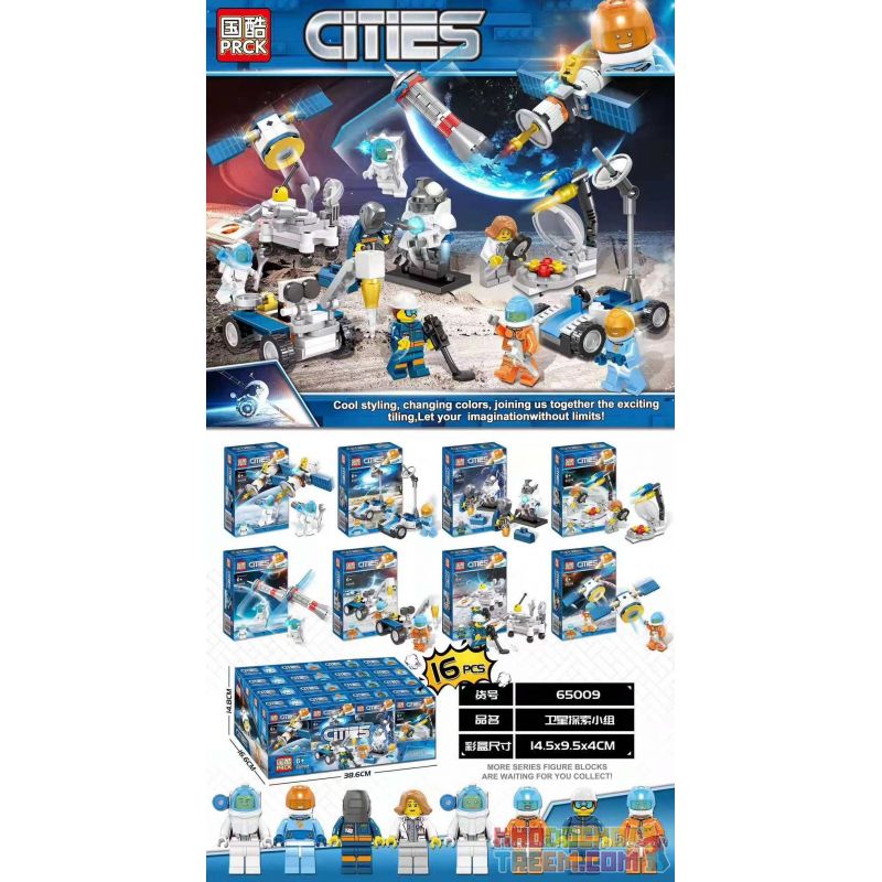 PRCK 65009 non Lego CÁC MÔ HÌNH NHÓM THĂM DÒ VỆ TINH 8 bộ đồ chơi xếp lắp ráp ghép mô hình City Thành Phố