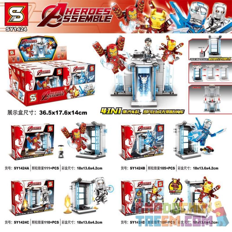 SHENG YUAN SY SY1424 1424 non Lego NGƯỜI ĐÀN ÔNG SẮT KHÔNG GIỚI HẠN MERCU bộ đồ chơi xếp lắp ráp ghép mô hình Super Heroes HEROES ASSEMBLE Siêu Nhân Anh Hùng 435 khối