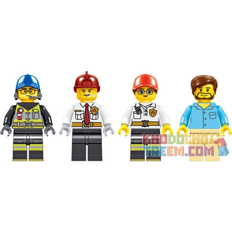 ZHEGAO QL0217 0217 non  CỨU HỎA QUÁN CÀ PHÊ 4 KIỂU bộ đồ chơi xếp lắp ráp ghép mô hình City Hero Anh Hùng Trong Thành Phố 479 khối