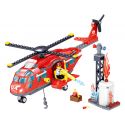 ZHEGAO QL0218 0218 non Lego TRỰC THĂNG CỨU HỘ HỎA bộ đồ chơi xếp lắp ráp ghép mô hình City Hero Anh Hùng Trong Thành Phố 252 khối