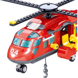 ZHEGAO QL0218 0218 non  TRỰC THĂNG CỨU HỘ HỎA bộ đồ chơi xếp lắp ráp ghép mô hình City Hero Anh Hùng Trong Thành Phố 252 khối