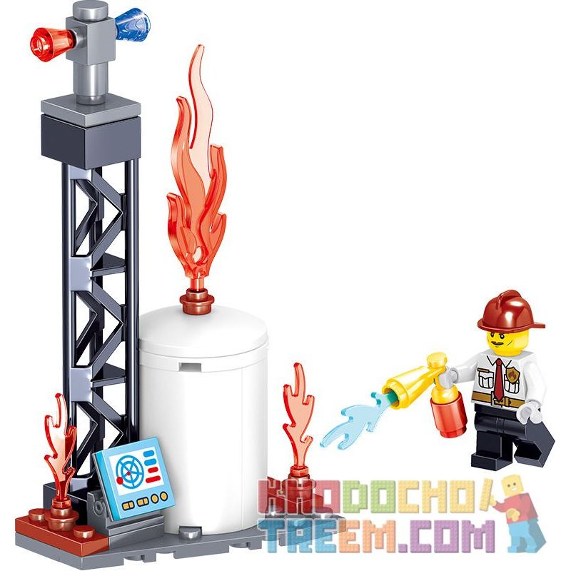 ZHEGAO QL0218 0218 non  TRỰC THĂNG CỨU HỘ HỎA bộ đồ chơi xếp lắp ráp ghép mô hình City Hero Anh Hùng Trong Thành Phố 252 khối