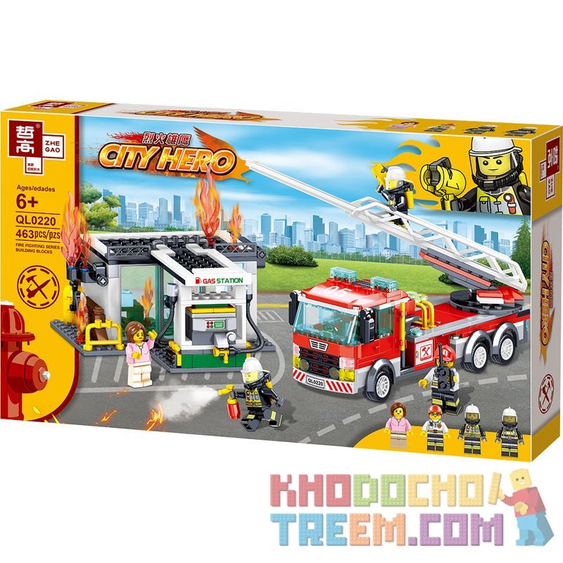 ZHEGAO QL0220 0220 non  CẢNH SÁT PHÒNG CHÁY VÀ CHỮA bộ đồ chơi xếp lắp ráp ghép mô hình City Hero Anh Hùng Trong Thành Phố 463 khối ZHEGAO QL0220 0220 non  CẢNH SÁT PHÒNG CHÁY VÀ CHỮA bộ đồ chơi xếp lắp ráp ghép mô hình City Hero Anh Hùng Trong Thành Phố 463 khối