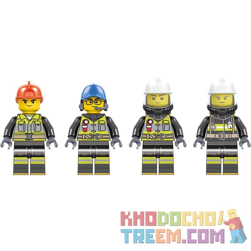 ZHEGAO QL0216 0216 non  MÁY KHOAN PHÒNG CHÁY CHỮA 4 MẪU bộ đồ chơi xếp lắp ráp ghép mô hình City Hero Anh Hùng Trong Thành Phố 335 khối