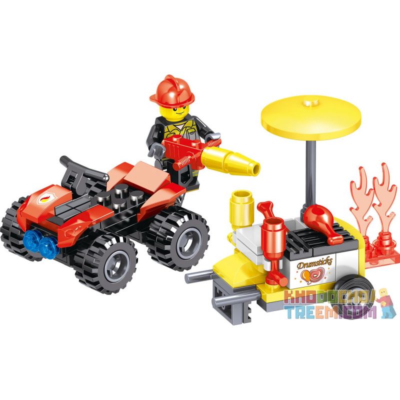 ZHEGAO QL0216 0216 non  MÁY KHOAN PHÒNG CHÁY CHỮA 4 MẪU bộ đồ chơi xếp lắp ráp ghép mô hình City Hero Anh Hùng Trong Thành Phố 335 khối