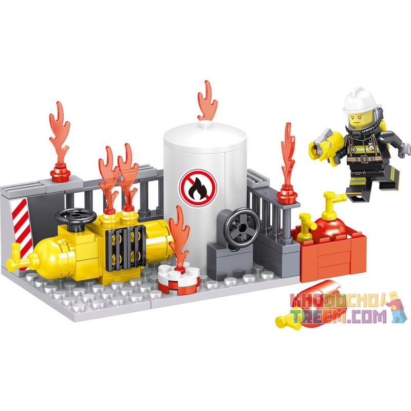 ZHEGAO QL0216 0216 non  MÁY KHOAN PHÒNG CHÁY CHỮA 4 MẪU bộ đồ chơi xếp lắp ráp ghép mô hình City Hero Anh Hùng Trong Thành Phố 335 khối