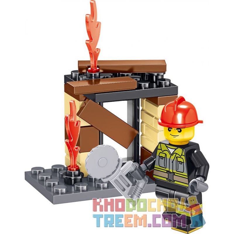 ZHEGAO QL0215 0215 non  8 NGƯỜI TIÊN PHONG LỬA bộ đồ chơi xếp lắp ráp ghép mô hình City Hero Anh Hùng Trong Thành Phố