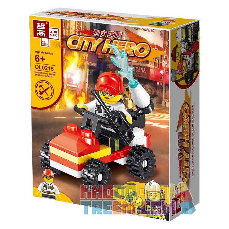 ZHEGAO QL0215 0215 non  8 NGƯỜI TIÊN PHONG LỬA bộ đồ chơi xếp lắp ráp ghép mô hình City Hero Anh Hùng Trong Thành Phố