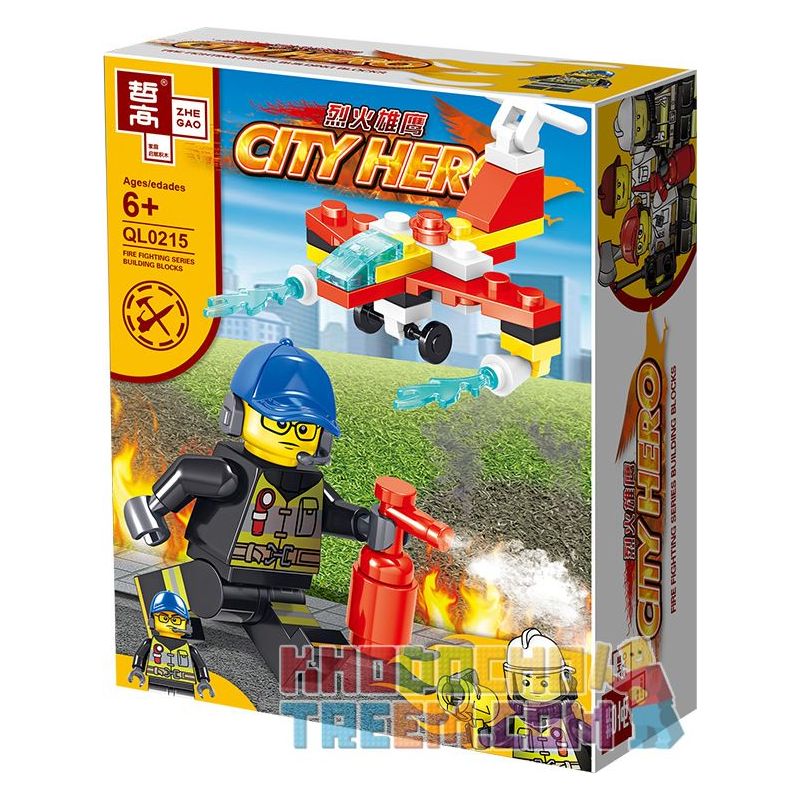 ZHEGAO QL0215 0215 non  8 NGƯỜI TIÊN PHONG LỬA bộ đồ chơi xếp lắp ráp ghép mô hình City Hero Anh Hùng Trong Thành Phố