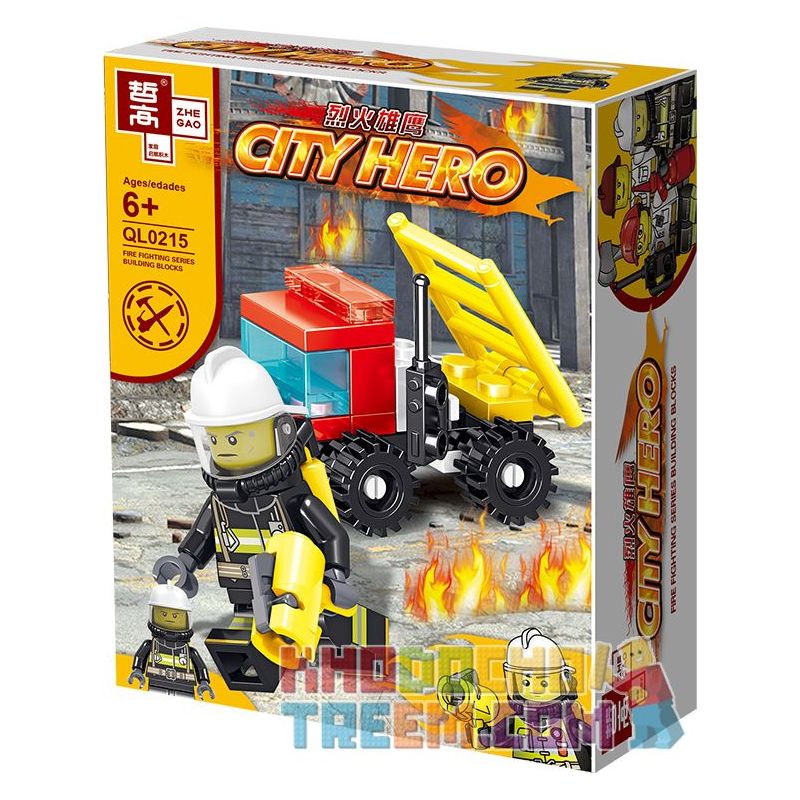 ZHEGAO QL0215 0215 non  8 NGƯỜI TIÊN PHONG LỬA bộ đồ chơi xếp lắp ráp ghép mô hình City Hero Anh Hùng Trong Thành Phố