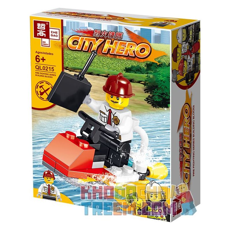 ZHEGAO QL0215 0215 non  8 NGƯỜI TIÊN PHONG LỬA bộ đồ chơi xếp lắp ráp ghép mô hình City Hero Anh Hùng Trong Thành Phố