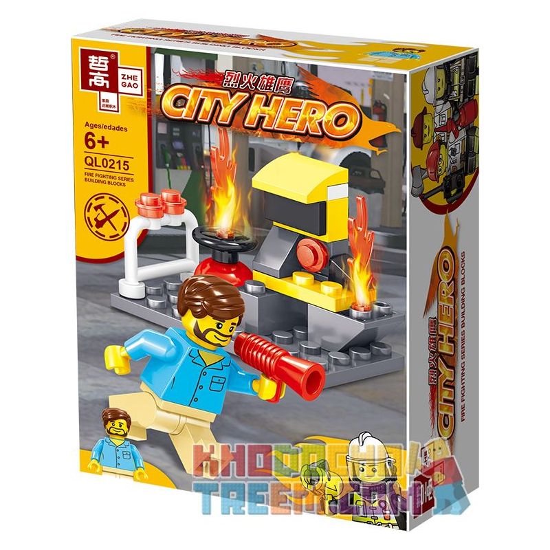 ZHEGAO QL0215 0215 non  8 NGƯỜI TIÊN PHONG LỬA bộ đồ chơi xếp lắp ráp ghép mô hình City Hero Anh Hùng Trong Thành Phố