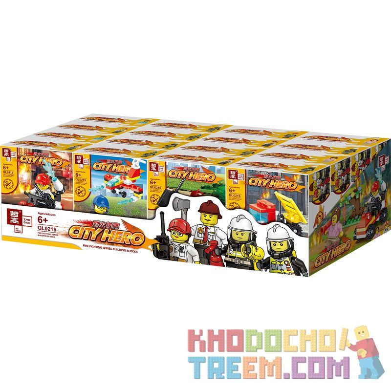 ZHEGAO QL0215 0215 non  8 NGƯỜI TIÊN PHONG LỬA bộ đồ chơi xếp lắp ráp ghép mô hình City Hero Anh Hùng Trong Thành Phố