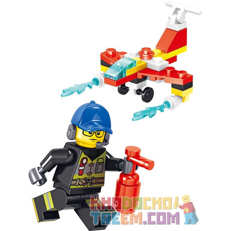 ZHEGAO QL0215 0215 non  8 NGƯỜI TIÊN PHONG LỬA bộ đồ chơi xếp lắp ráp ghép mô hình City Hero Anh Hùng Trong Thành Phố
