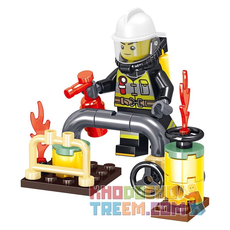 ZHEGAO QL0215 0215 non  8 NGƯỜI TIÊN PHONG LỬA bộ đồ chơi xếp lắp ráp ghép mô hình City Hero Anh Hùng Trong Thành Phố