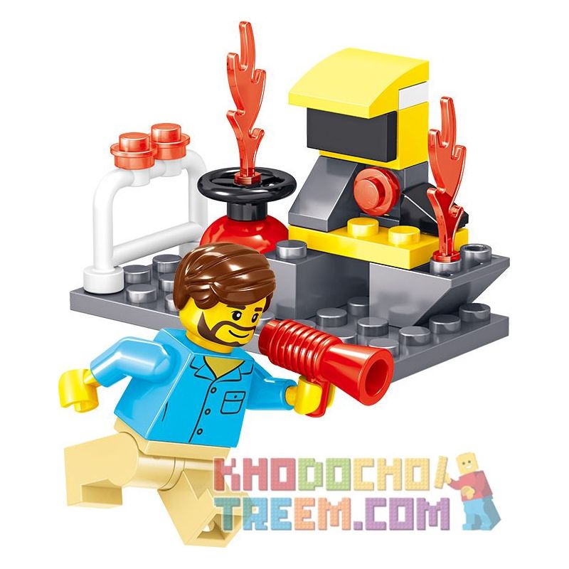 ZHEGAO QL0215 0215 non  8 NGƯỜI TIÊN PHONG LỬA bộ đồ chơi xếp lắp ráp ghép mô hình City Hero Anh Hùng Trong Thành Phố