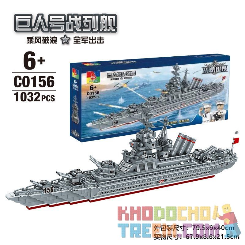 WOMA C0156 0156 non Lego TÀU CHIẾN KHỔNG LỒ bộ đồ chơi xếp lắp ráp ghép mô hình Battle Ship 1032 khối