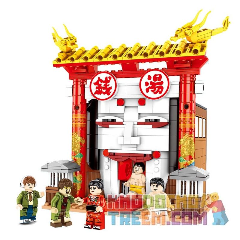 SEMBO 605103 non Lego SÚP TIỀN bộ đồ chơi xếp lắp ráp ghép mô hình Chinatown Khu Phố Tàu 690 khối