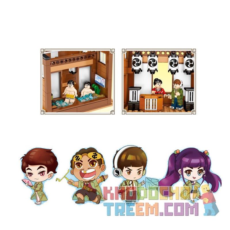 SEMBO 605103 non  SÚP TIỀN bộ đồ chơi xếp lắp ráp ghép mô hình Chinatown Khu Phố Tàu 690 khối